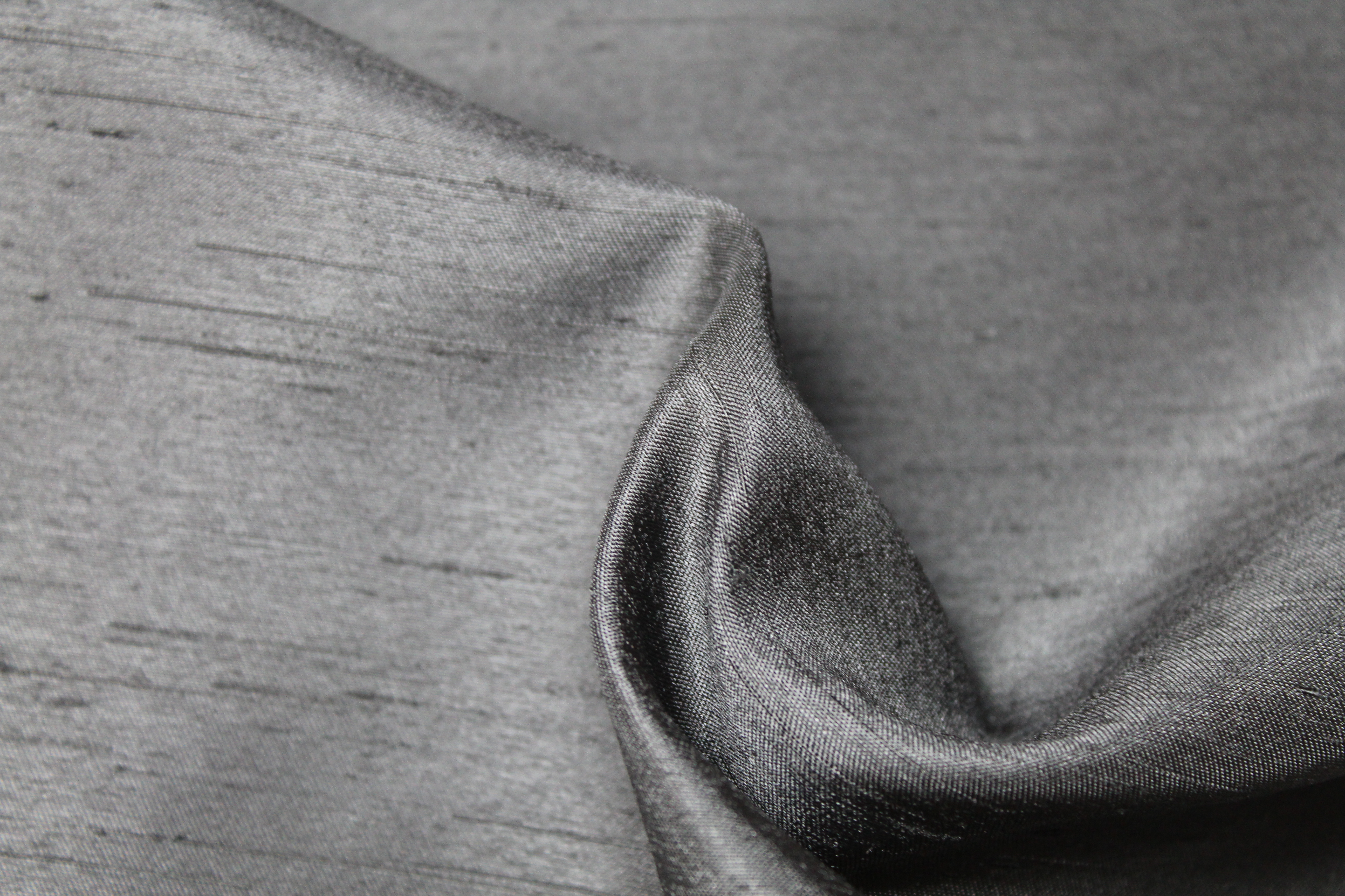 SATIN BACK SHANTUNG - CHARCOAL